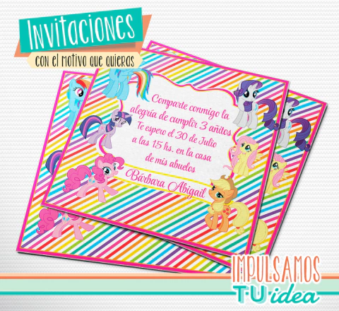 Cumple Pequeño Pony Invitación mi litle pony imprimible