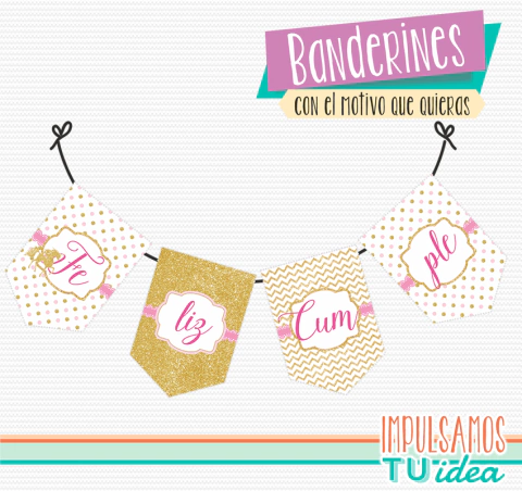 Cumple unicornio, banderín unicornio imprimible