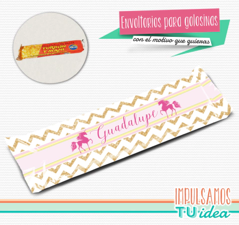 Cumple unicornio, envoltorio turrón unicornio imprimible - buy online