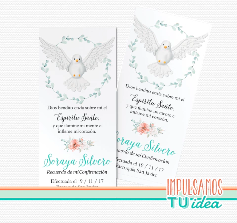 Estampita confirmación nena con paloma para IMPRIMIR - comprar online