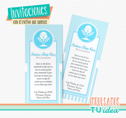 Estampita comunión - Tarjetita comunión nene para imprimir