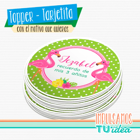 Topper cumple Flamenco imprimible - comprar online
