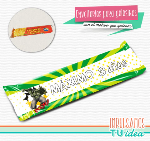 Increíble Hulk - Envoltorio Turrón para imprimir