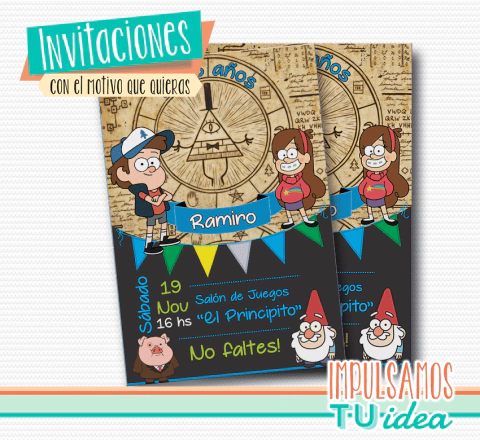 Gravity falls invitación - Gravity falls tarjetita para imprimir