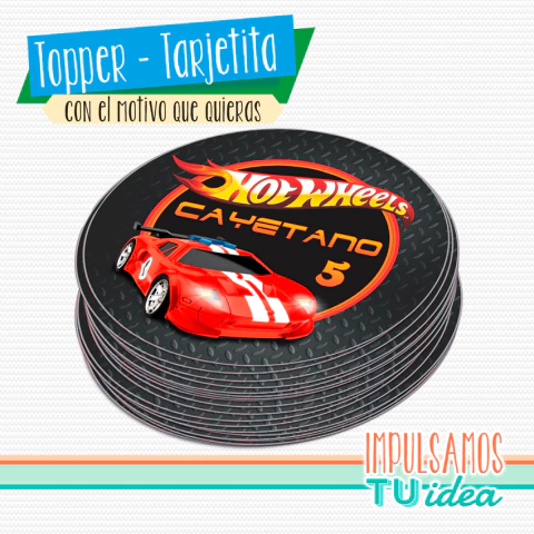 Cumple Hotwheels, topper Hotwheels IMPRIMIBLE - comprar online