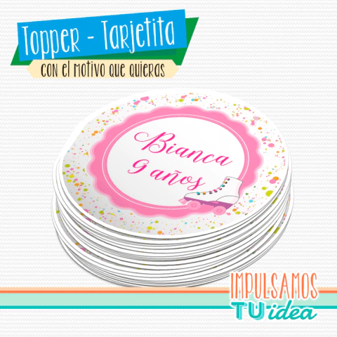 Cumple patín - Tarjetita souvenir patinaje para imprimir