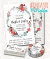 Tarjeta de boda con flores rojas para IMPRIMIR