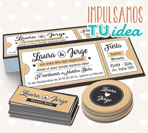Tarjeta de Boda Ticket para imprimir