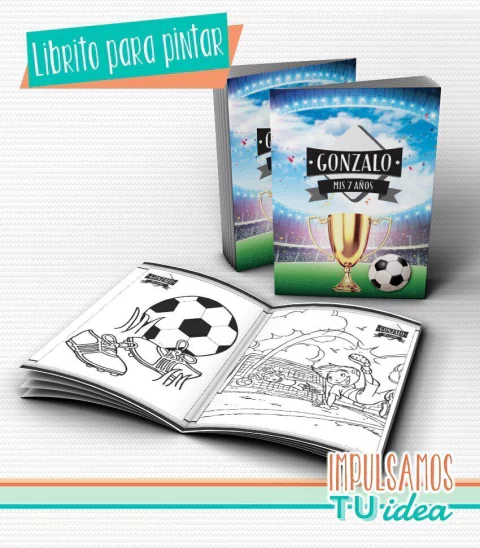 Cumple Fútbol, librito para colorear de fútbol IMPRIMIBLE