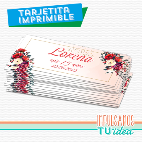 Tarjetita de souvenir Lorena para imprimir - comprar online