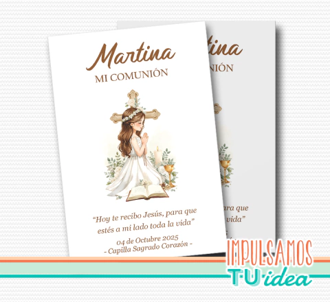 Comunión nena, estampita comunión Martina imprimible - buy online