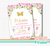 Cumple mariposa, invitación mariposa dorada imprimible