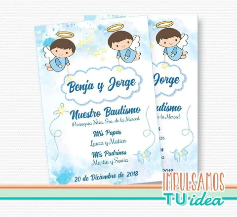 Bautismo mellizos, tarjeta bautismo mellizos imprimible