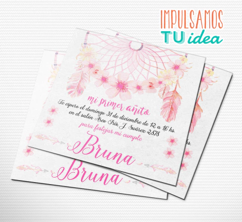 Invitación Atrapasueños para imprimir y enviar por WhatsApp