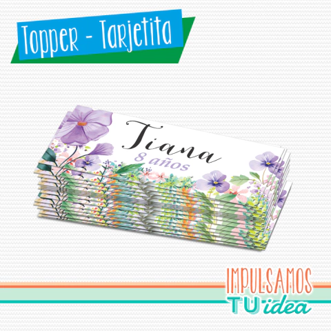 Bosque Encantado, Tarjetita de souvenir Imprimible Boho Floral