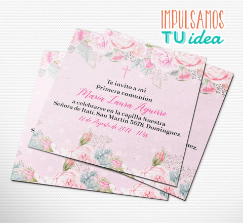 Comunión nena tarjeta imprimible y enviar por whatsApp