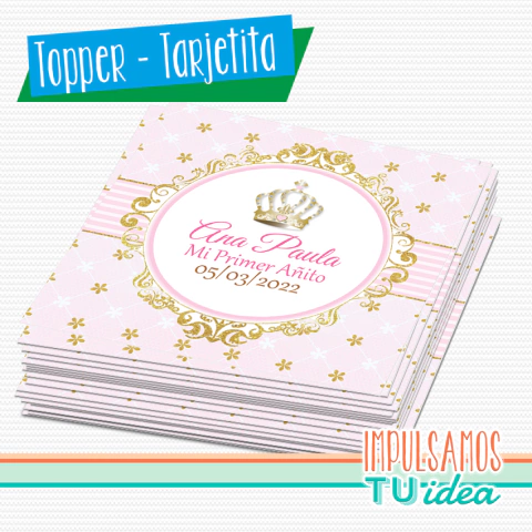 Cumple coronita - Tarjetita souvenir princesa para imprimir
