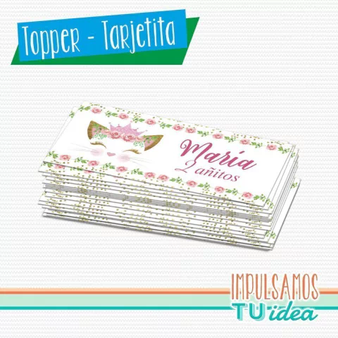 CUMPLE GATITA, TARJETITA SOUVENIR GATITA IMPRIMIBLE