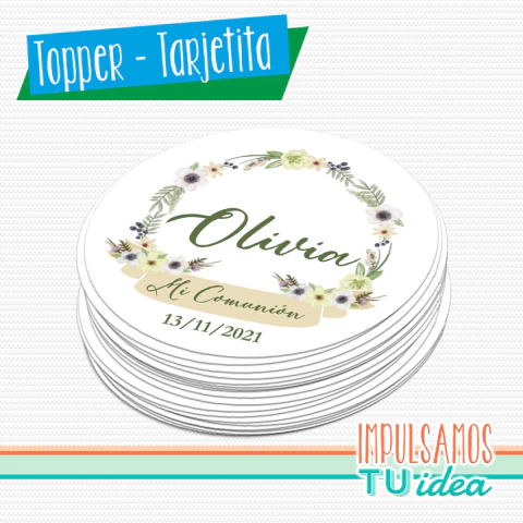 Comunión nena, tarjetita souvenir comunión Olivia imprimible