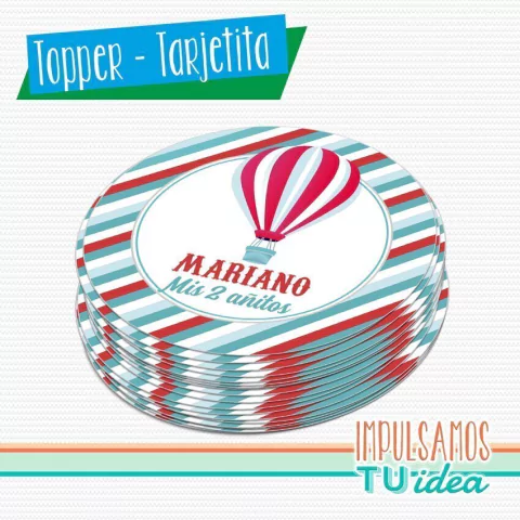 Globo aerostático, tarjetita globo aerostático para imprimir