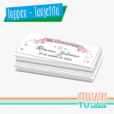 Comunión nena, tarjetita souvenir comunión Romina imprimible