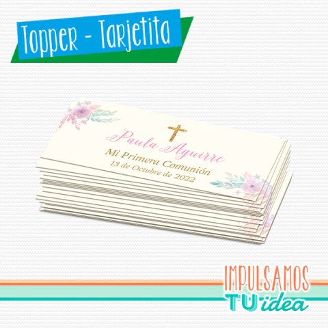 Comunión nena Paula, tarjetita comunión imprimible