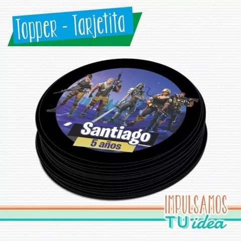 Cumple Fortnite, topper fortnite imprimible