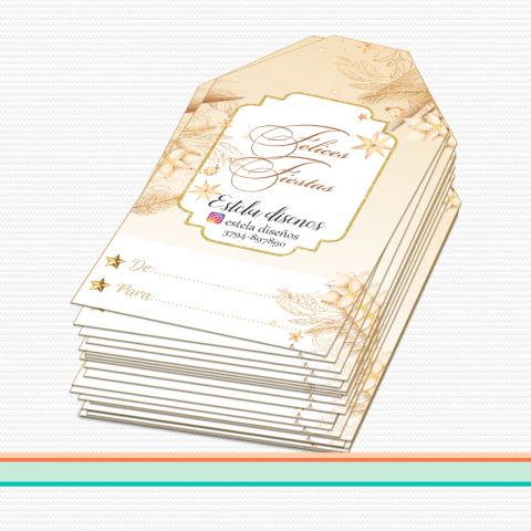 Tarjetita felices fiestas dorada imprimible