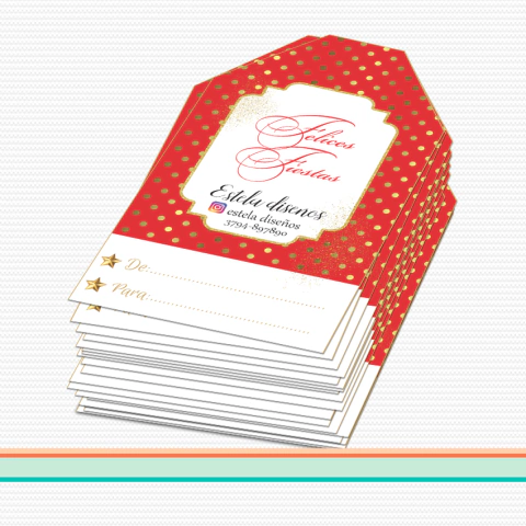 Tarjetita felices fiestas roja imprimible