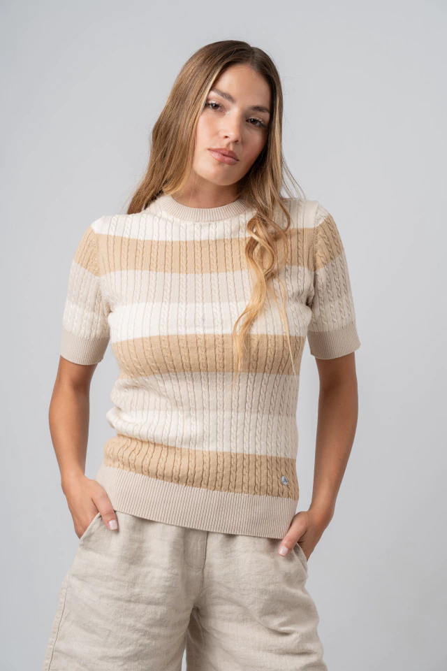 Remera tejida Margarita rayada de Raffaelli Giardino