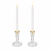 Kit par de Castiçais em Vidro borda dourada + Quadro decorativo de Shabat - comprar online
