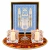 Kit Cabalat Shabat Standart c/ 4 Itens Castiçais, Taça, Quadro e Tapetinho
