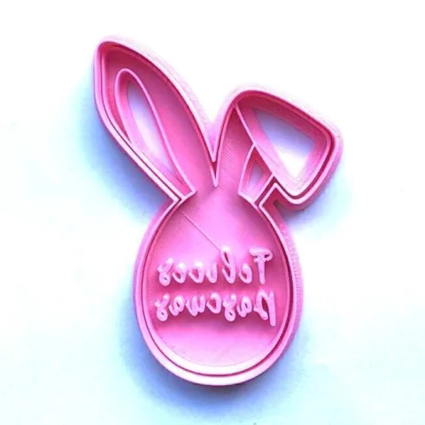 CORTANTE 3D HUEVO CON OREJAS FELICES PASCUAS