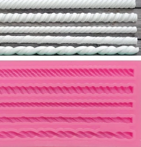 MOLDE DE SILICONA CUERDAS X 5 TAMAÑOS