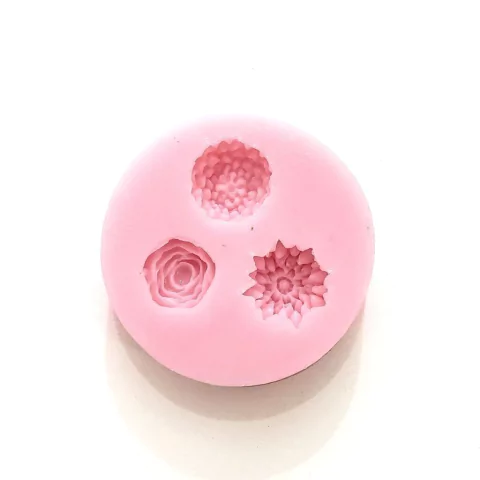 MOLDE DE SILICONA MINI FLORES X 3