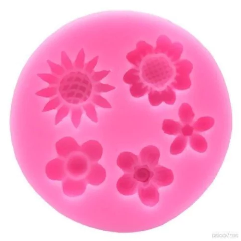 MOLDE DE SILICONA FLORES X 5