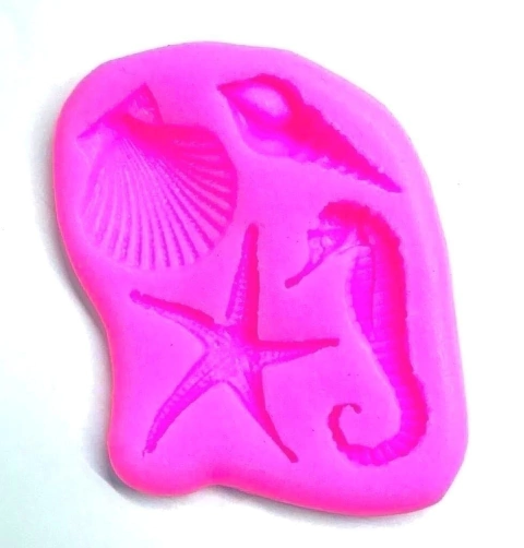 MOLDE DE SILICONA ESTRELLA, HIPOCAMPO, CARACOLES