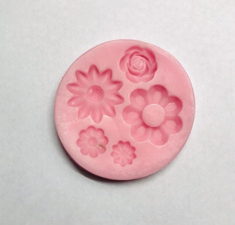MOLDE DE SILICONA GIRASOL, ROSA Y FLORES