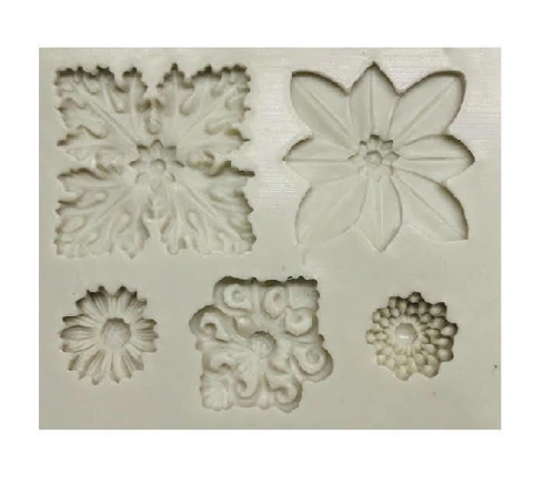 MOLDE DE SILICONA FLORES VARIAS X 5