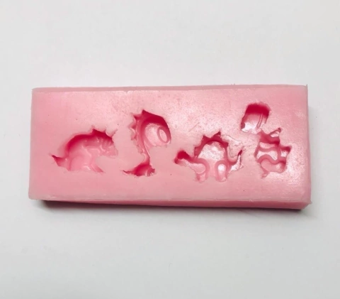 MOLDE DE SILICONA MINI DINOSAURIOS