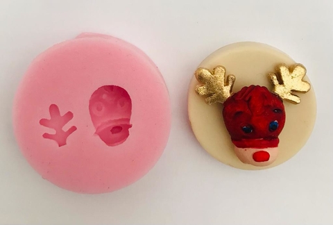 MOLDE DE SILICONA CARA DE RENO MINI