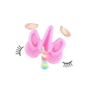 MOLDE DE SILICONA UNICORNIO CUERNO, OJOS Y PESTAÑAS - comprar online