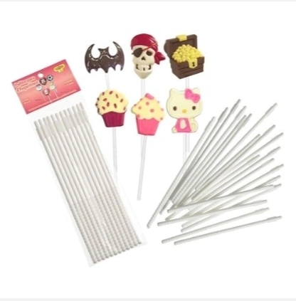 PALITOS PARA CHUPETINES POP CAKES 13CM CRISTAL CON DISEÑO PARPEN X24UNIDADES - comprar online
