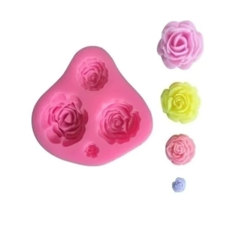MOLDE DE SILICONA ROSAS GRANDES X4