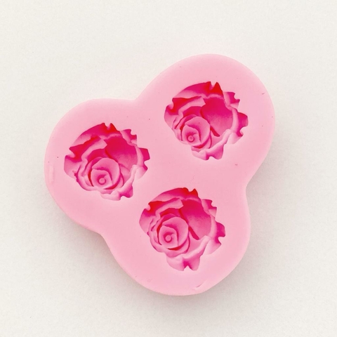 MOLDE DE SILICONA ROSAS x 3