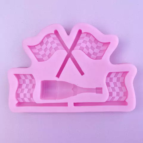 MOLDE DE SILICONA BANDERA A CUADROS