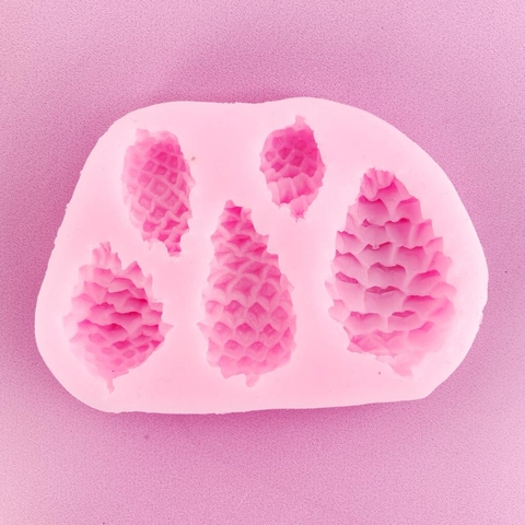 MOLDE DE SILICONA NAVIDAD PIÑAS X 5