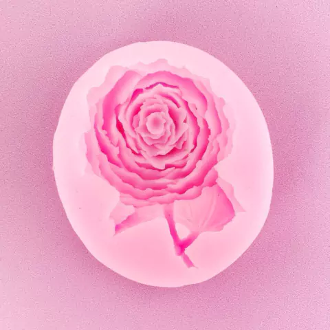 MOLDE DE SILICONA ROSA CON TALLO
