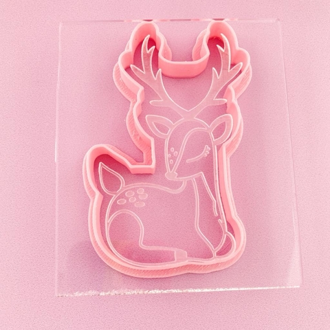 ACRILICO CON MARCADOR CIERVO NAVIDEÑO