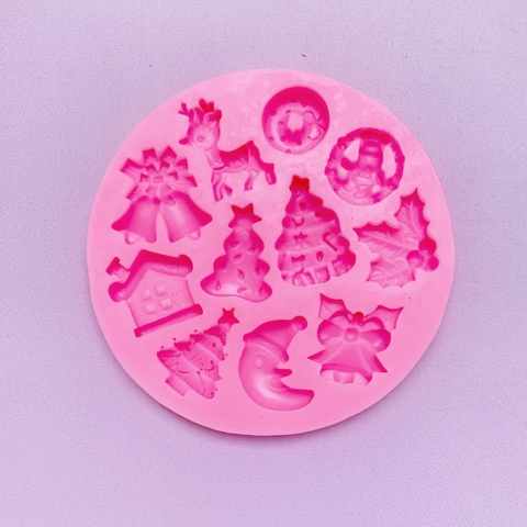 MOLDE DE SILICONA NAVIDAD CIRCULAR